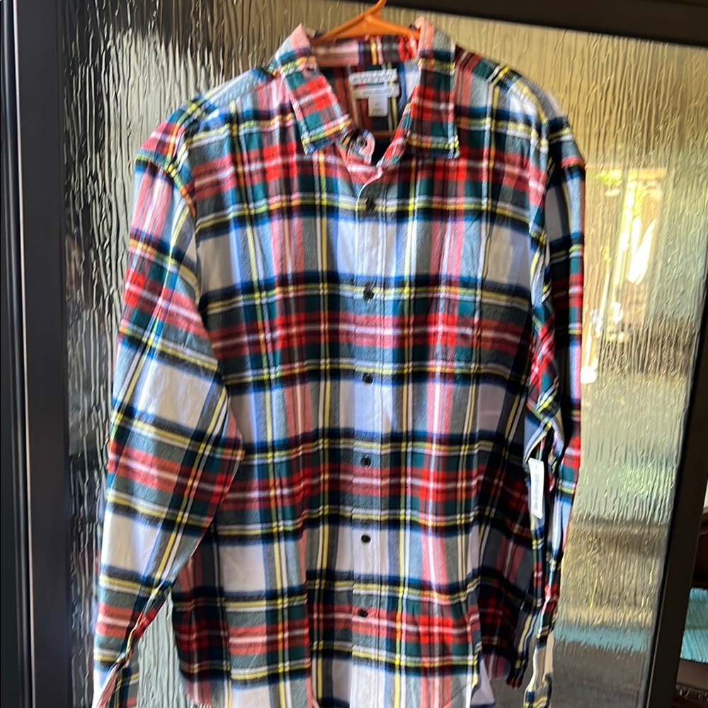 Amazon Essentials Red and Blue Casual Button Down Shirt